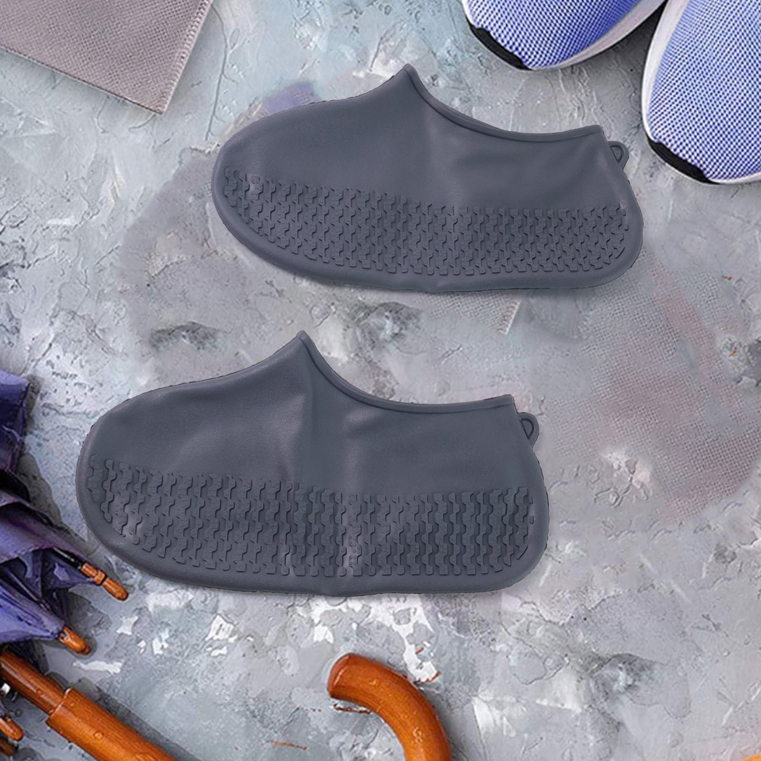 Grey Non-Slip Silicone Rain Reusable Anti skid Waterproof Fordable Boot Shoe Cover (1 Pair ) Grey Non-Slip Silicone Rain Reusable Anti skid Waterproof Fordable Boot Shoe Cover (1 Pair )